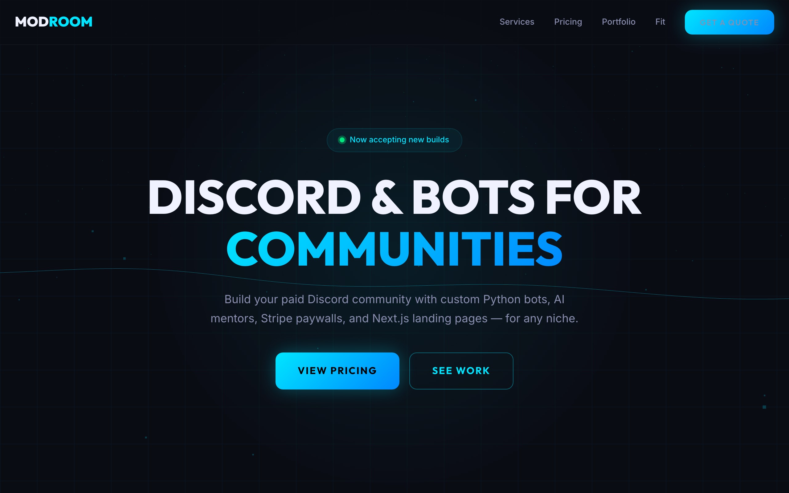 modroom.dev — Discord community studio